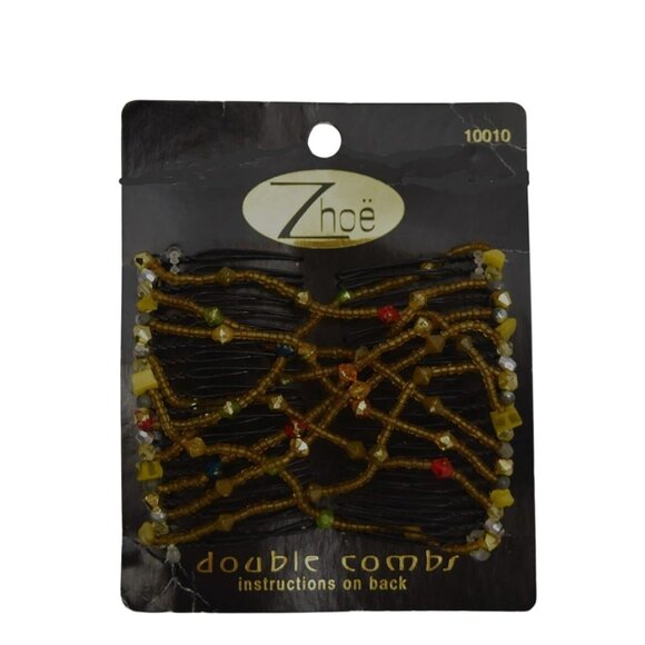 Zhoë Double Combs Decorative Hair Clip With Beads - Picture 2 of 6